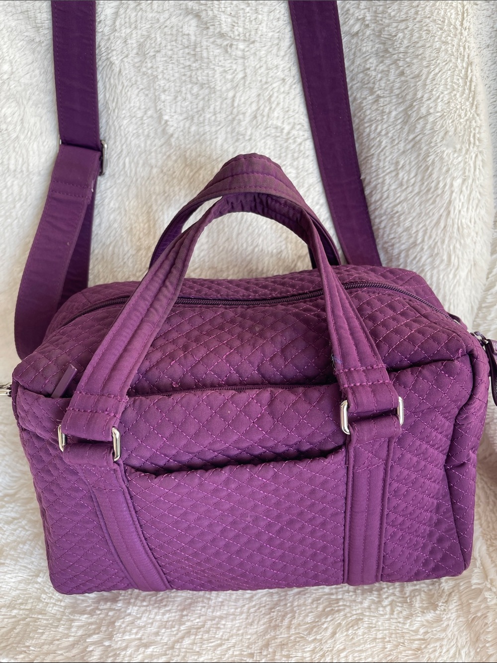 Vera Bradley Plum Quilted Crossbody & Handheld Travel Bag